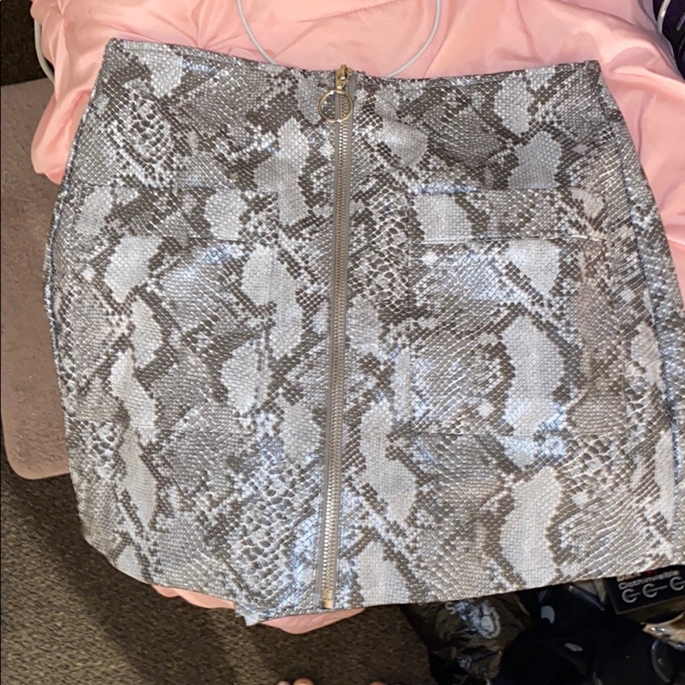 Snake print mini skirt